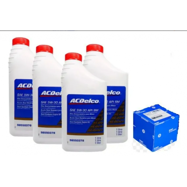 Kit troca de Óleo GM Ac Delco 5w30 Semissintético + Filtro AcDelco Corsa Classic, Celta, Prisma, Meriva tds até 2016