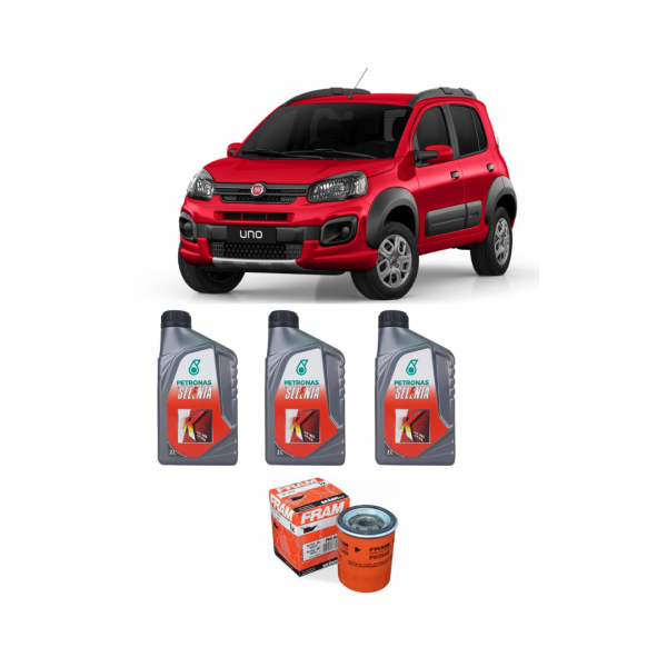 Kit troca de Óleo Fiat Uno e Uno Way  1.4 com  Selênia K  15w40 Semissintético +  Filtro de óleo PH5949