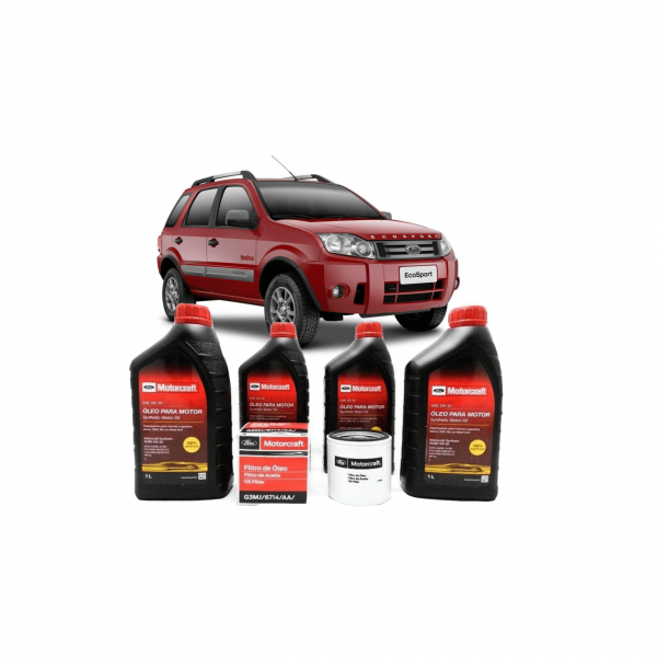 Kit troca de óleo 4 Motorcraft  5W30 100% sintetico + filtro de óleo  Ecosport  1.6 8V Ztec RoCam 2007/2012
