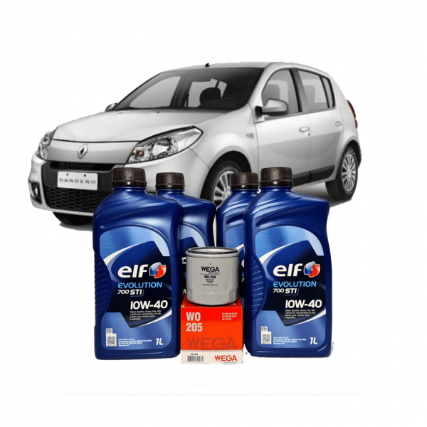 Kit troca de óleo e filtro Renault Sandero 1.0 16v Hiflex Elf 10w40 Semissintético